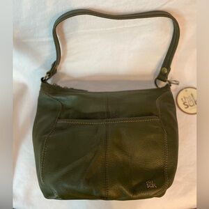 The Sak Forest Green Leather Shoulder Bag